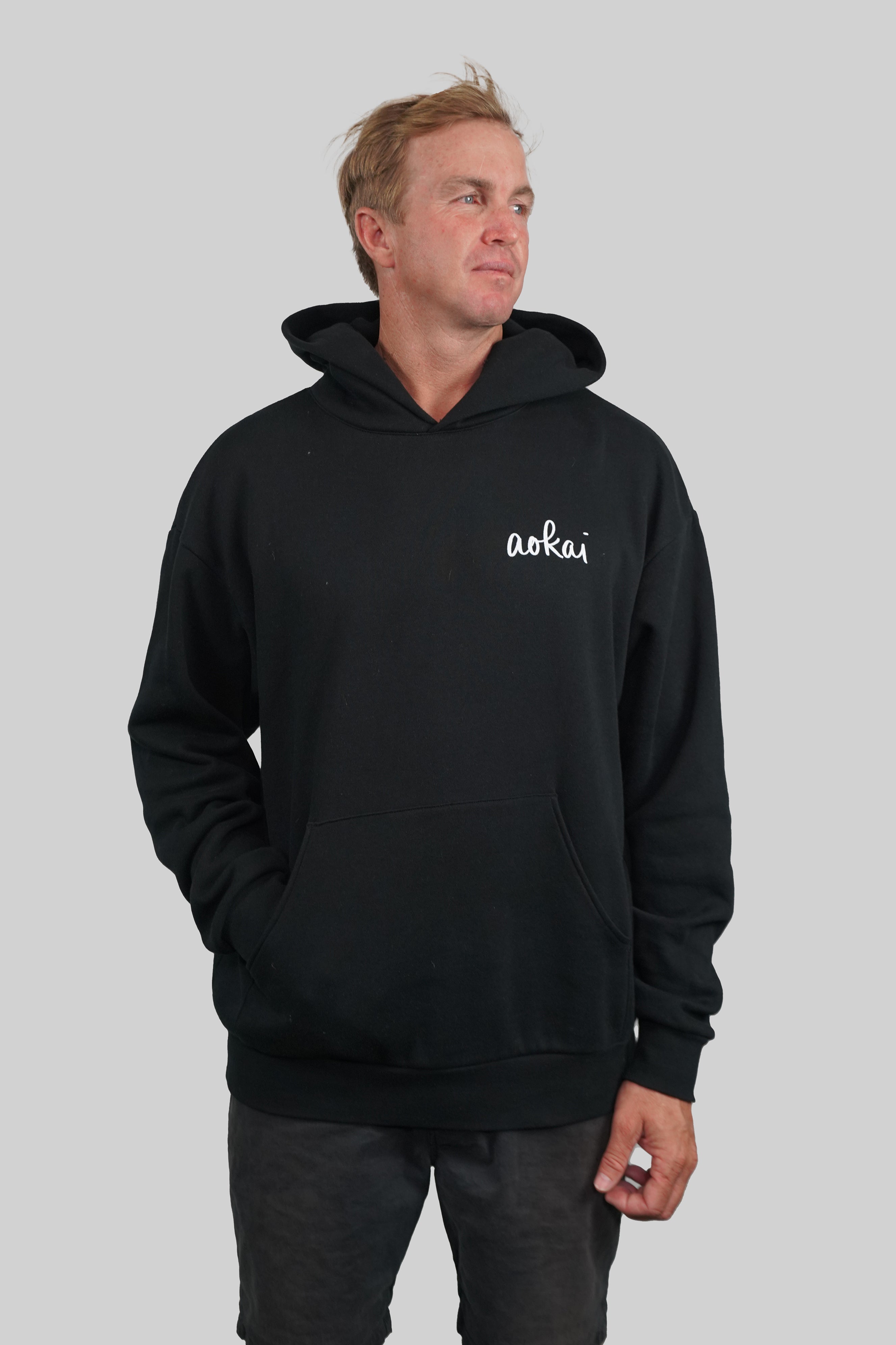 UNISEX AOKAI HOODIE OVERSIZE | CLASSIC BLACK