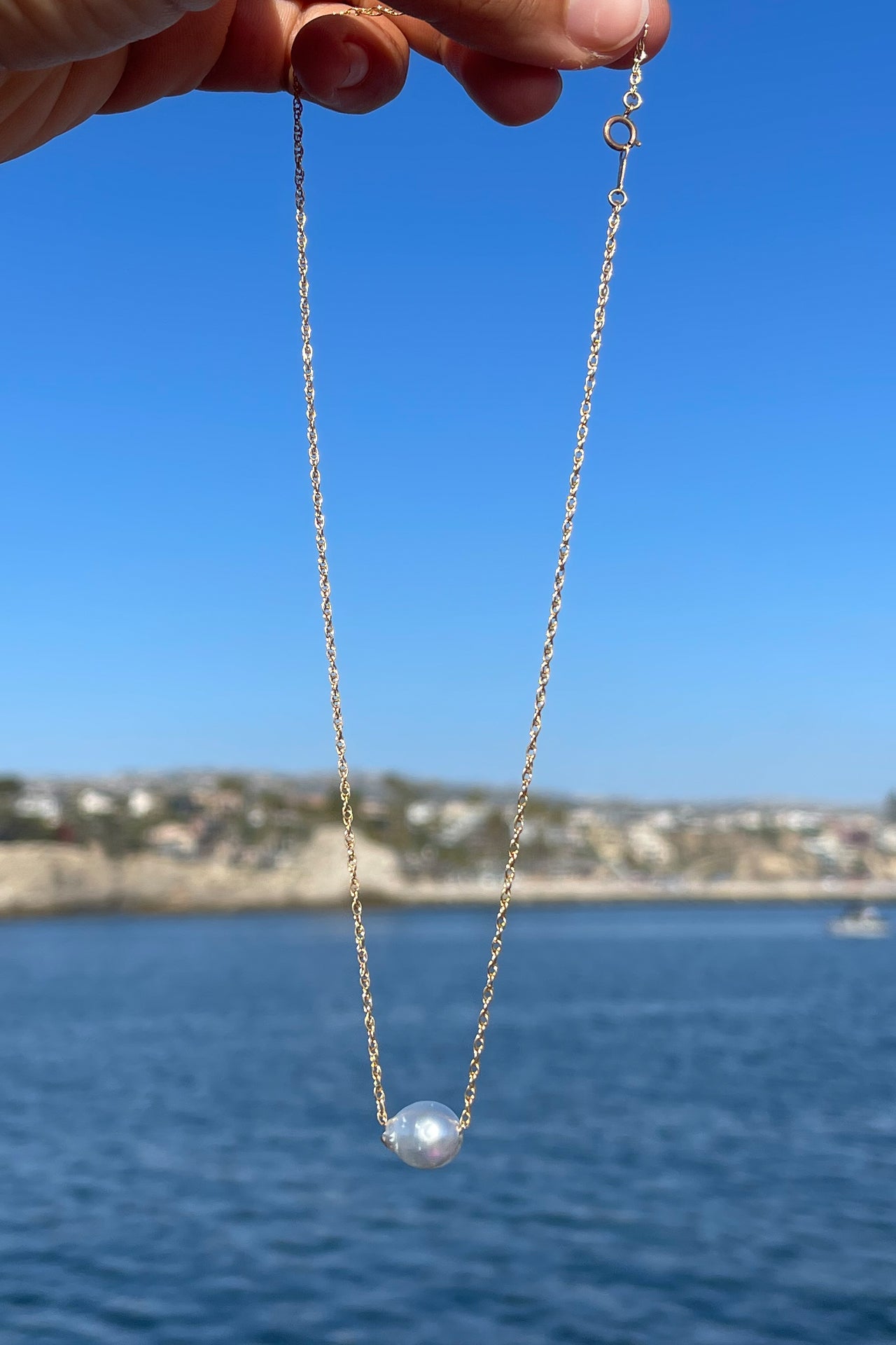 Simple Tahitian Pearl | 14K Gold Necklace