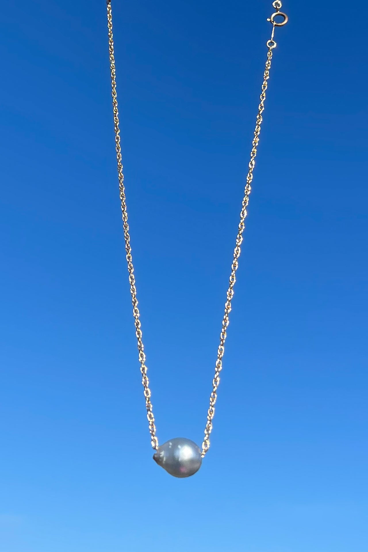 Simple Tahitian Pearl | 14K Gold Necklace
