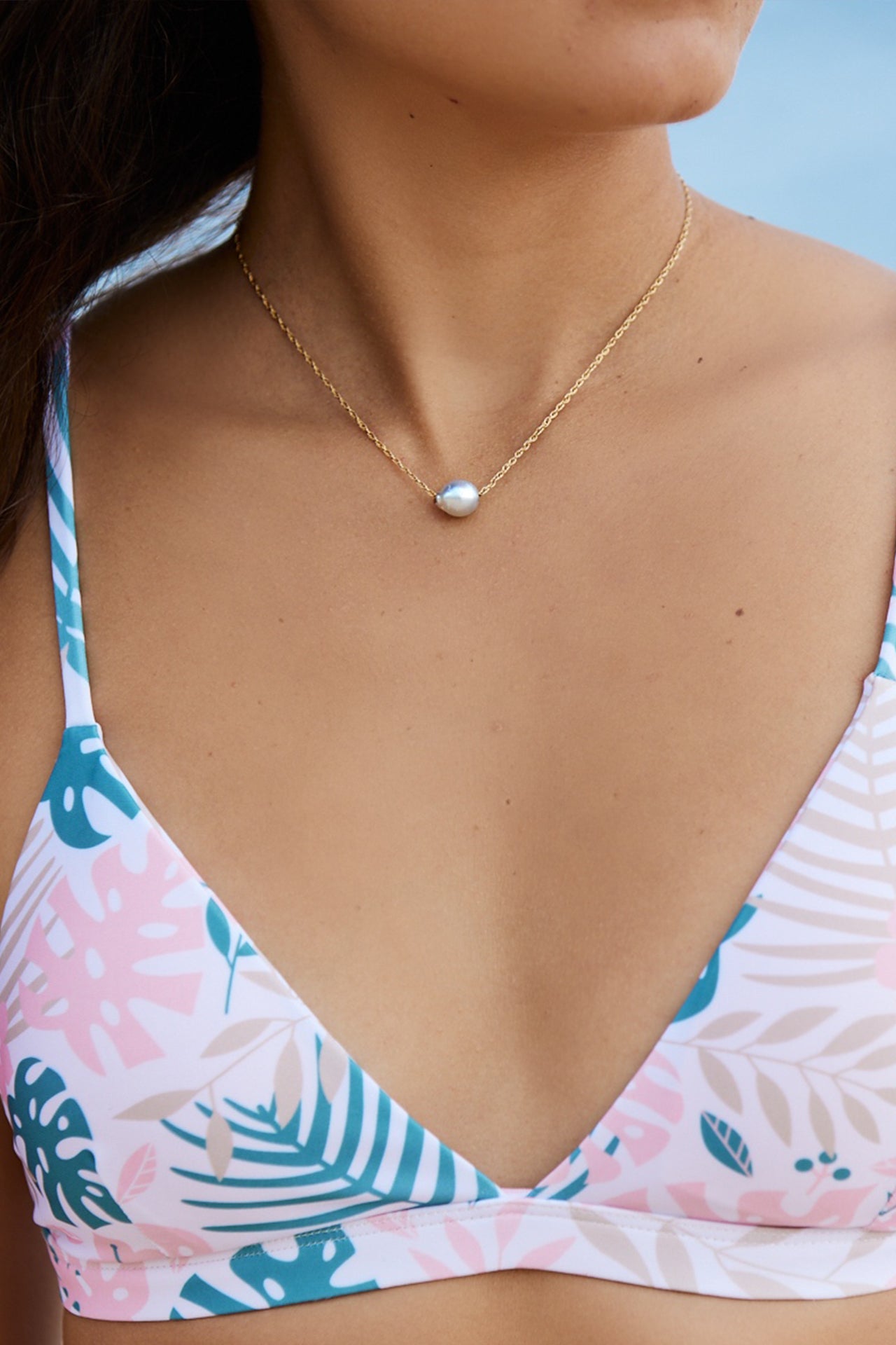 Simple Tahitian Pearl | 14K Gold Necklace